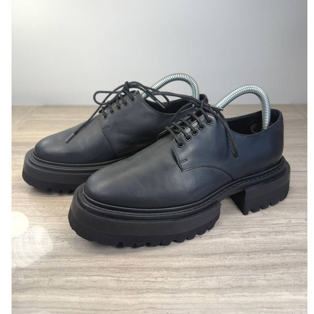 COS‎ Leather Derby Chunky Platform Lug Sole Lace Up Oxfords Black 37 Minimalist